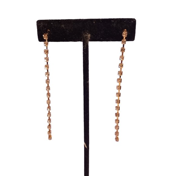 No Boundaries Gold Tone & Simulated Diamond Dangle Earrings - Picture 1 of 4